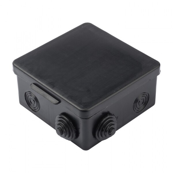 Коробка распаячная КМР-030-014 с крышкой  (100х100х50), 8 мембр. вводов чёрная IP55 EKF