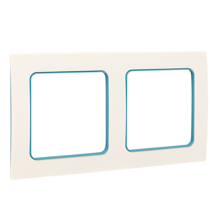 Рамка 2-мест. белая с линией цвета синий Стокгольм EKF PROxima