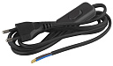 Шнур для светильников 2х0,75мм 1,8м  черный с плоской вилкой и выкл.  ЭРА-Шнуры питания - купить по низкой цене в интернет-магазине, характеристики, отзывы | АВС-электро