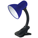 Светильник-прищепка (ЛН) 60Вт Е27 гофр. синий Camelion-Светильники настольные - купить по низкой цене в интернет-магазине, характеристики, отзывы | АВС-электро