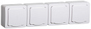 Розетка 4-я 2Р+Е О/У  IP54 белый ГЕРМЕС PLUS-Розетки штепсельные (силовые) - купить по низкой цене в интернет-магазине, характеристики, отзывы | АВС-электро